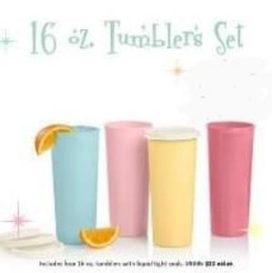 Tupperware Vintage Edition Tumblers 16 oz.$20 & $4.99 s/h closet Clear o…